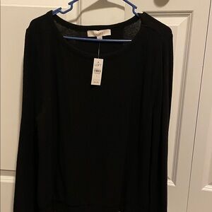 LOFT Women's Classic Black Long Sleeve Top